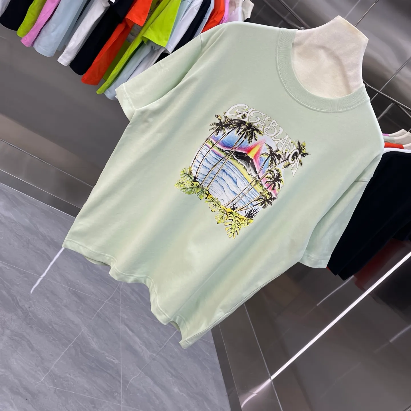 New Arrival Casablanca Classic Series T ～ ， ， 。 ， Classic ， In Stock ！ ：White Black Light Green Light Blue Pink（5 ） Size：S M L XL XXL